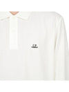 Logo Print Long Sleeve Polo Shirt White - CP COMPANY - BALAAN 9