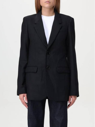 Double breasted soft wool gabardine jacket black - AMI - BALAAN 2