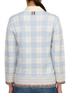 Hairline Check Scalloped Polo Cardigan Light Blue - THOM BROWNE - BALAAN 6