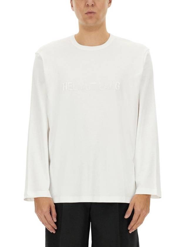 Embroidery Logo Long-Sleeved T-Shirt White - HELMUT LANG - BALAAN 2