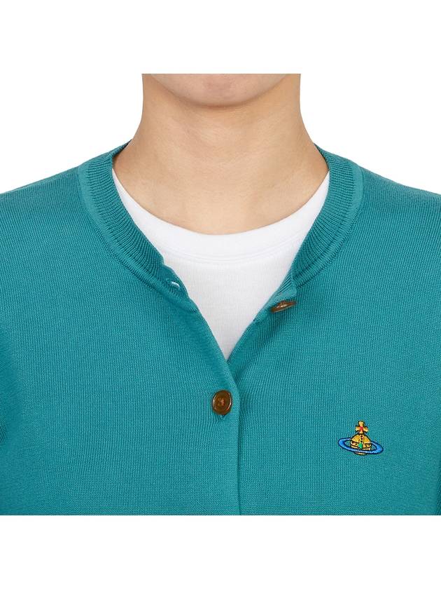 Bea Embroid Logo Cotton Cardigan Blue - VIVIENNE WESTWOOD - BALAAN 11