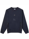 Cotton Fleece Mixed Pocket Sweatshirt Navy - CP COMPANY - BALAAN 2