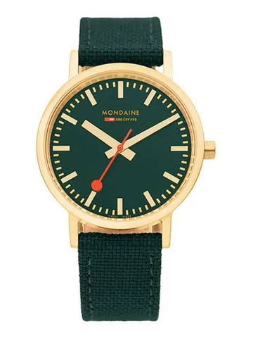 Watch A6603036060SBS Classic Forest Green Cork Recycled Leather Watch Men's Watch Women's Watch - MONDAINE - BALAAN 1