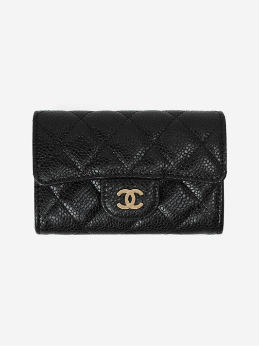 Classic Grained Calfskin Card Wallet Black - CHANEL - BALAAN 2