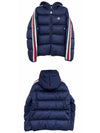 1A00237 899RX 776 SANBESAN Sanbesan logo patch hooded down jumper navy men's padding TRTA - MONCLER - BALAAN 4