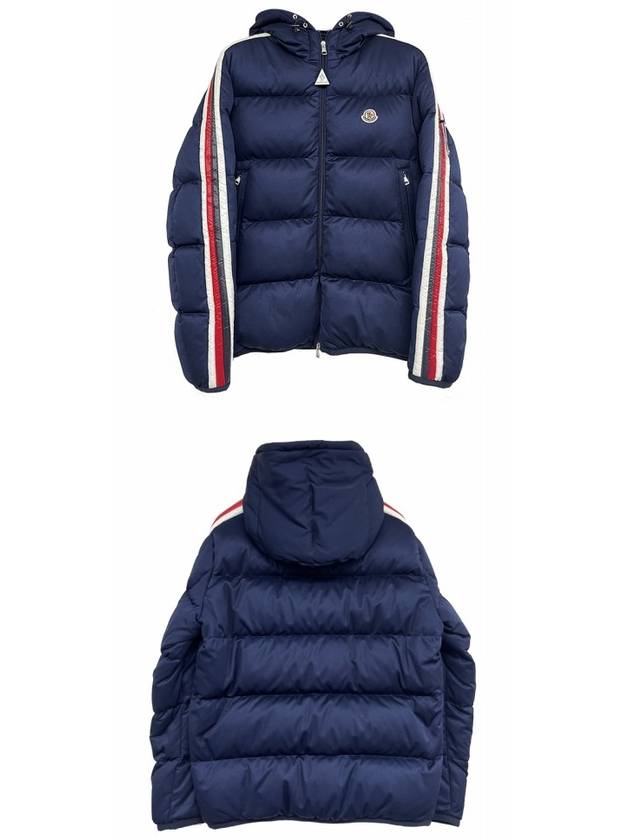 1A00237 899RX 776 SANBESAN Sanbesan logo patch hooded down jumper navy men's padding TRTA - MONCLER - BALAAN 4