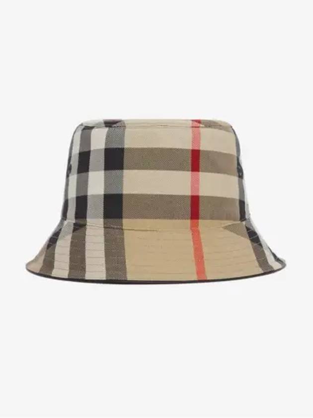 Check Pattern Cotton Bucket Hat Beige - BURBERRY - BALAAN 3