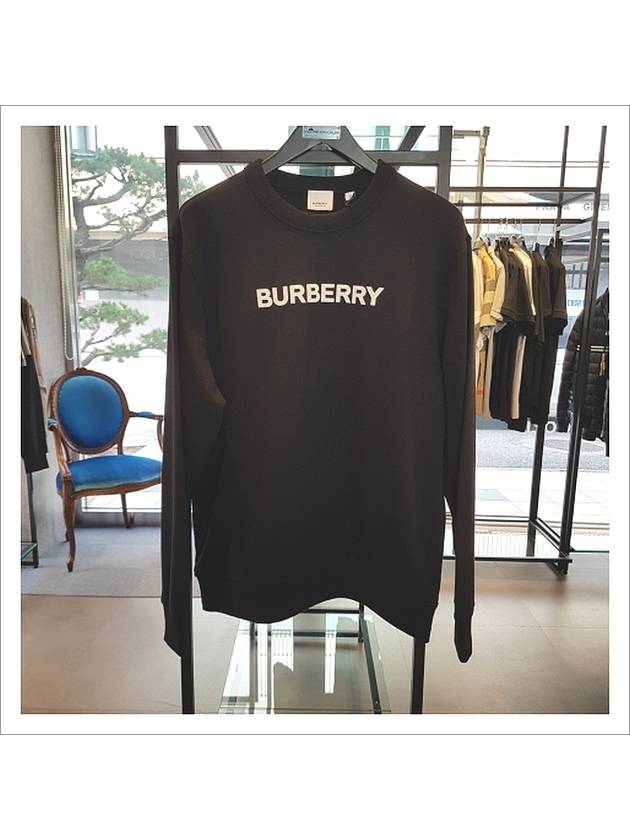 Logo Print Crew Neck Sweatshirt Black - BURBERRY - BALAAN 2