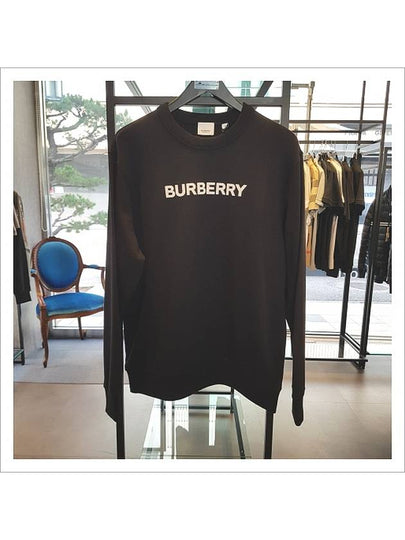 Logo Print Crew Neck Sweatshirt Black - BURBERRY - BALAAN 2