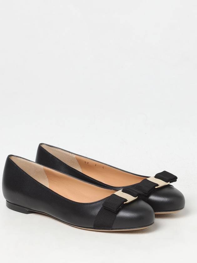 Varina Bow Ballet Flats Black - SALVATORE FERRAGAMO - BALAAN 3