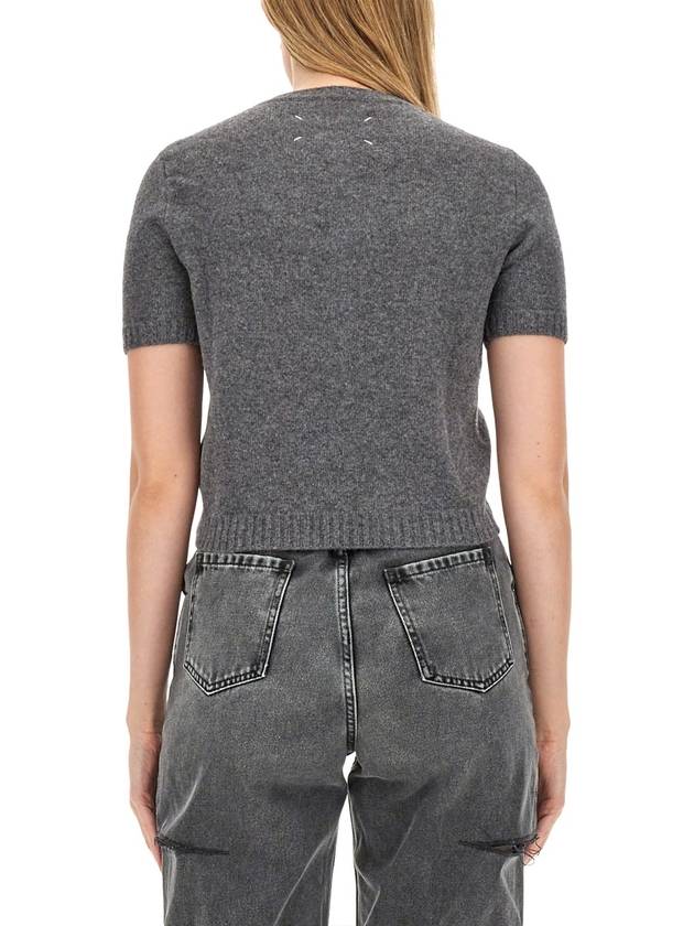 Washed Lambswool Crewneck Knit Top Grey - MAISON MARGIELA - BALAAN 3