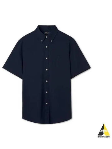 Short sleeve seersucker shirt navy - POLO RALPH LAUREN - BALAAN 1