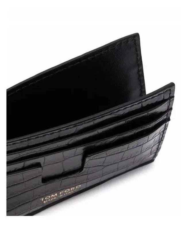 Logo Crocodile Card Wallet Black - TOM FORD - BALAAN 4