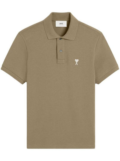 Logo Cotton Polo Shirt Laurel - AMI - BALAAN 2