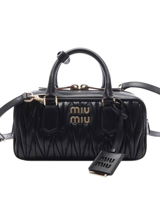 Arcadie Matelassé Nappa Leather Tote Bag Black - MIU MIU - BALAAN 3