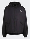 Essential Oversized Logo Windbreaker Women s Black White H07842 739949 - ADIDAS - BALAAN 1