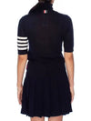 Fine Merino 4 Bar Relaxed Short Sleeve Turtleneck Navy - THOM BROWNE - BALAAN 6