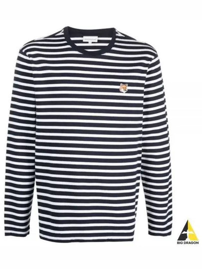 Fox Head Patch Regular Marin Long Sleeve T Shirt Navy Stripes - MAISON KITSUNE - BALAAN 2