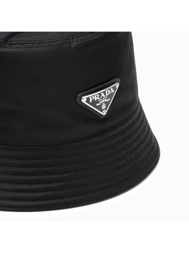 Triangle Logo Re-nylon Bucket Hat Black - PRADA - BALAAN 5