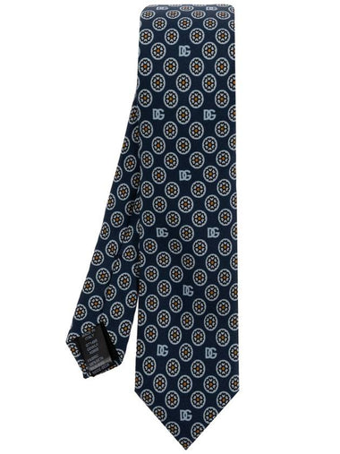 Dolce & Gabbana Silk Tie, Men's, Navy Blue - DOLCE&GABBANA - BALAAN 1