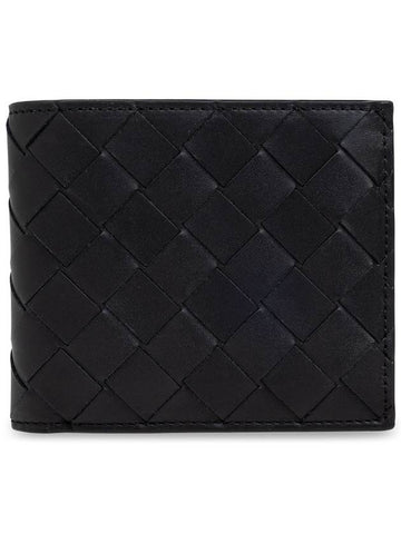 Bottega Veneta Wallet With Weave, Men's, Black - BOTTEGA VENETA - BALAAN 1