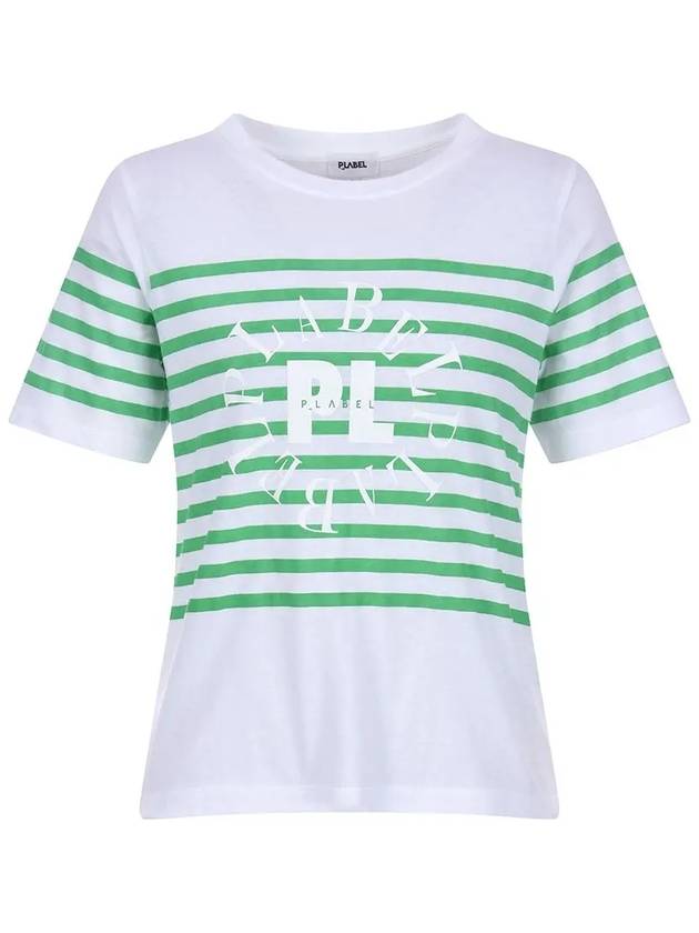 Striped Logo Short Sleeve T-Shirt MW3ME187GRN - P_LABEL - BALAAN 11