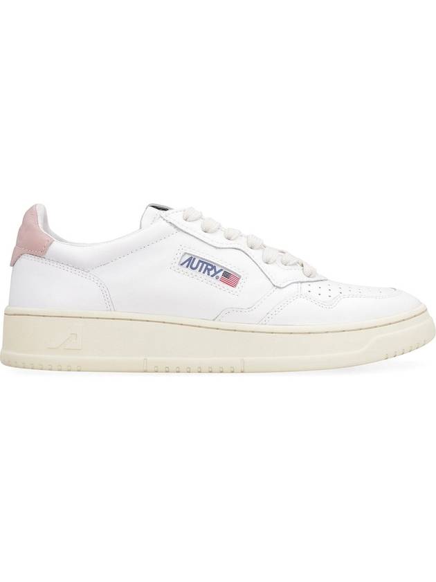 Medalist Pink Tab Leather Low Top Sneakers White - AUTRY - BALAAN 3