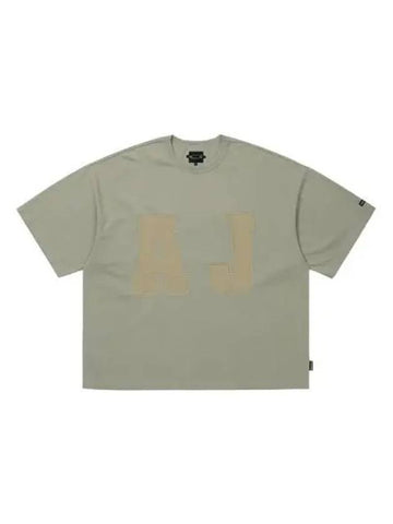 AJ Nylon Applique Short Sleeve T Shirt Light Gray - AJOBYAJO - BALAAN 1