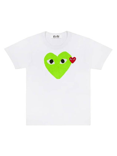 Big Green Heart Short Sleeve T-Shirt White - COMME DES GARCONS - BALAAN 1