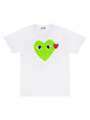 Play Men's Small Red Waffen Green Big Heart Short Sleeve T-Shirt P1 T106 03 White - COMME DES GARCONS - BALAAN 1