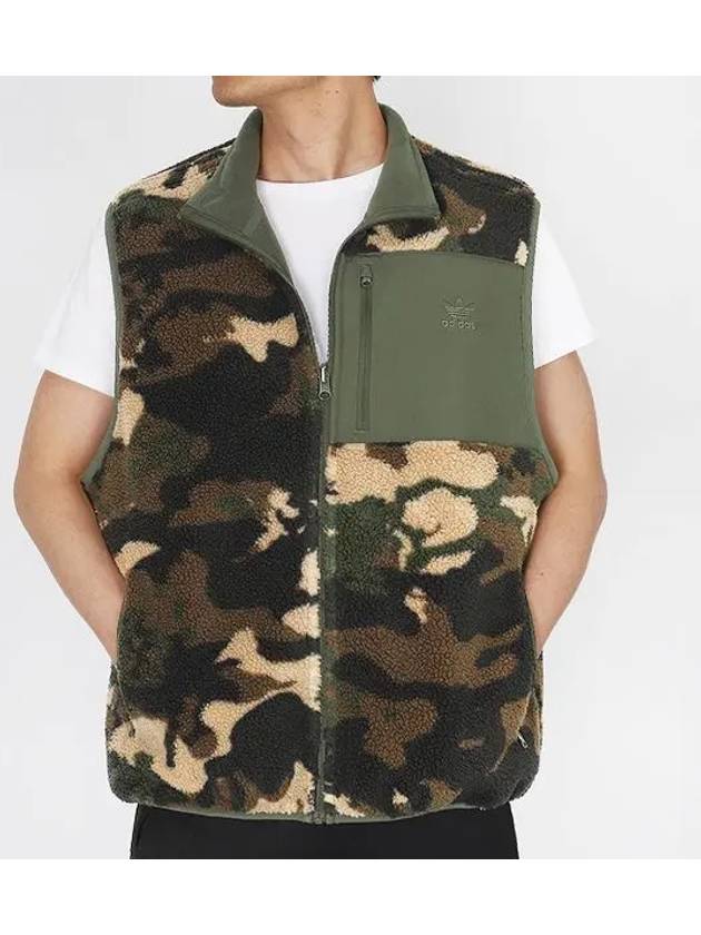 Camo Reversible Fleece Vest Khaki - ADIDAS - BALAAN 2