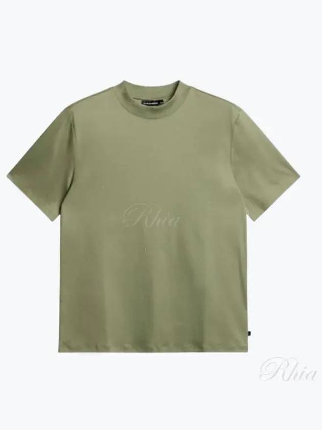 Ace Mock Neck Short Sleeve T-Shirt Oil Green - J.LINDEBERG - BALAAN 2