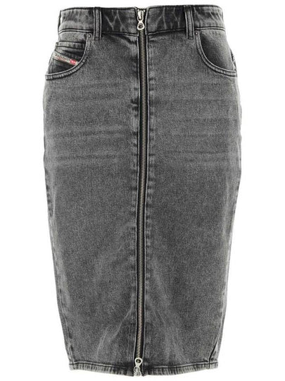 Women's Denim Pencil Skirt Black - DIESEL - BALAAN 2