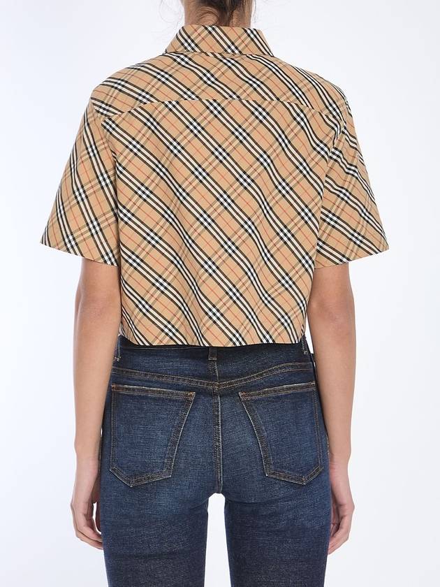 Check cropped shirt - BURBERRY - BALAAN 4