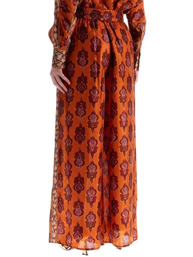 high waist wide leg ikat print silk pants orange - ZIMMERMANN - BALAAN 3