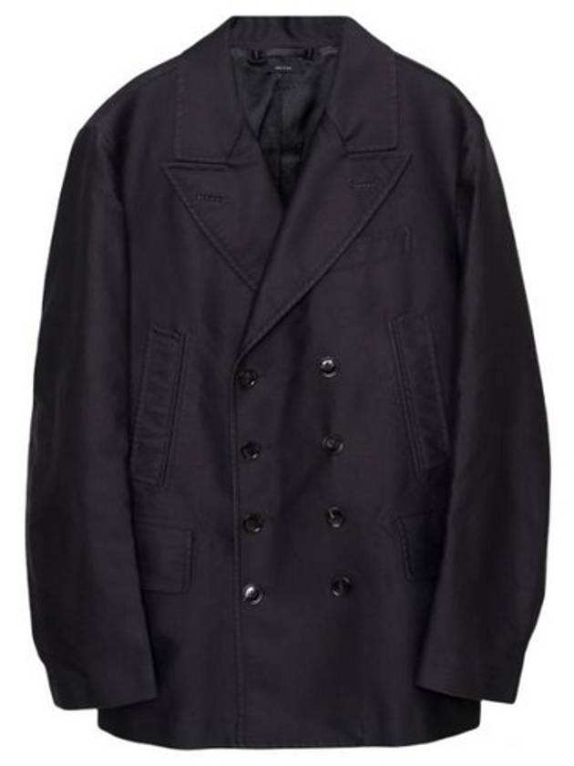 Men's Breasted Double Coat Black - TOM FORD - BALAAN 2