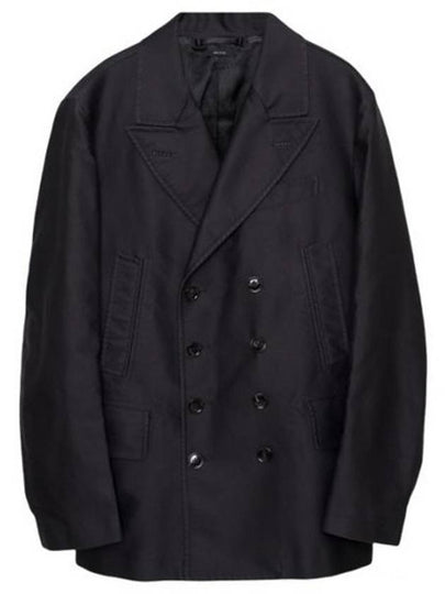 Men's Breasted Double Coat Black - TOM FORD - BALAAN 2