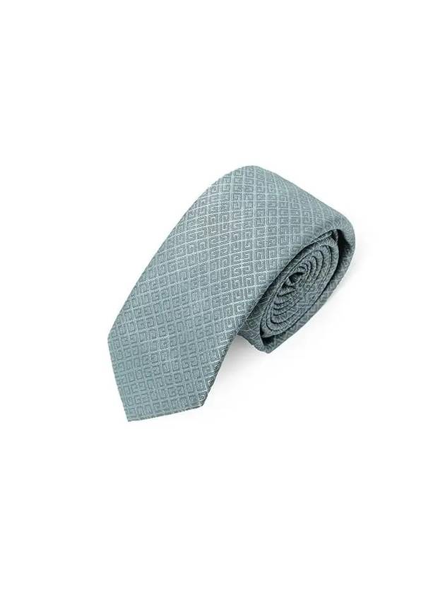 4G All Over Embroidered Logo Silk Tie Grey - GIVENCHY - BALAAN 2