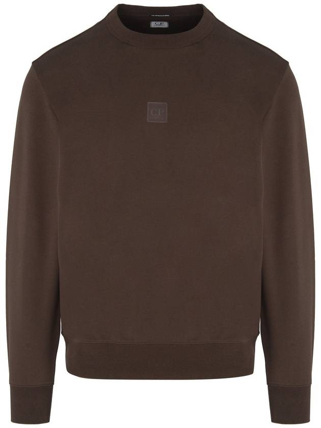 Stretch Fleece Crew Neck Sweatshirt Brown - CP COMPANY - BALAAN 2