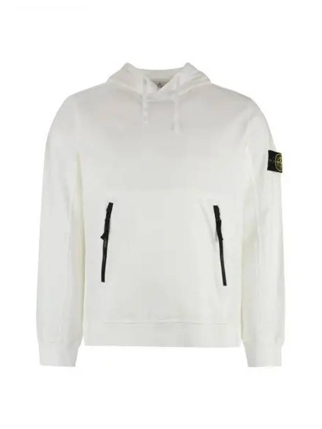 Cotton Wappen Patch Hoodie White - STONE ISLAND - BALAAN 2