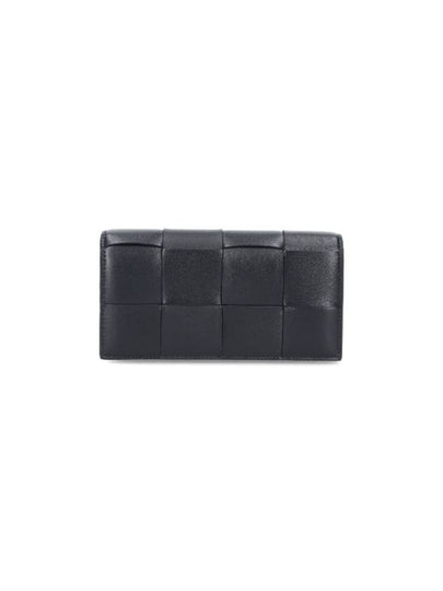 Intrecciato Large Flap Long Wallet Black - BOTTEGA VENETA - BALAAN 2