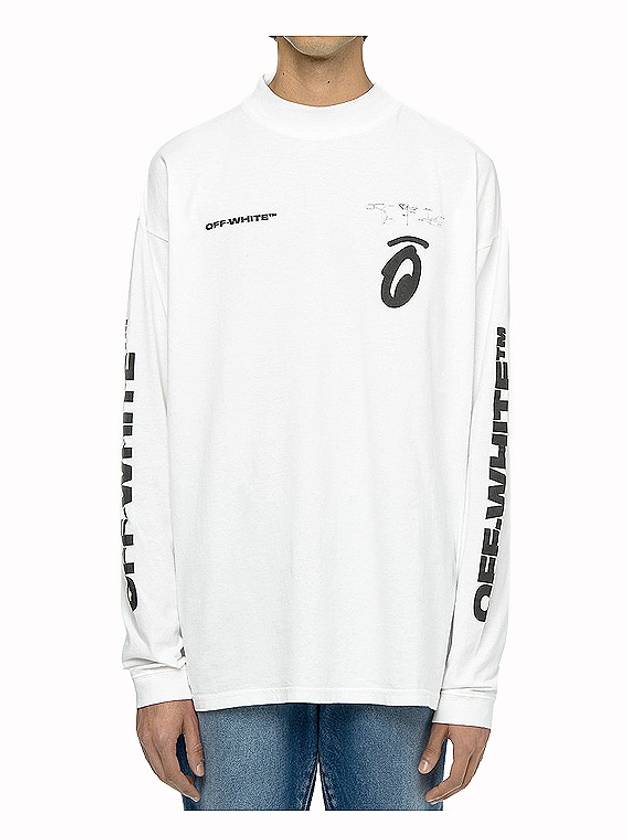 Arrow Overfit Long Sleeve T Shirt White - OFF WHITE - BALAAN 3