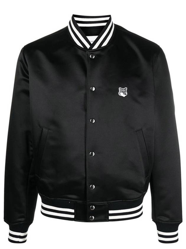 Satin Nylon Teddy Jacket Black - MAISON KITSUNE - BALAAN 3