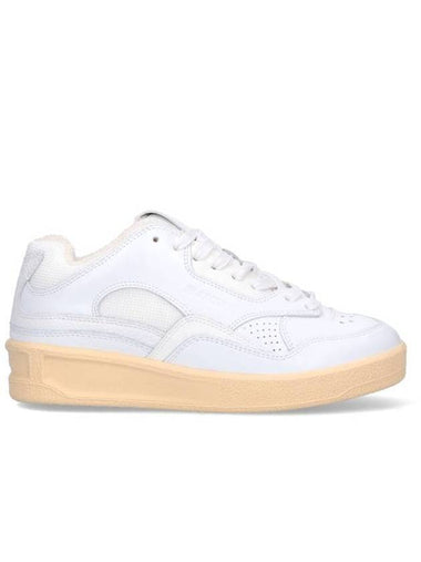 Basket Leather Low Top Sneakers White - JIL SANDER - BALAAN 1