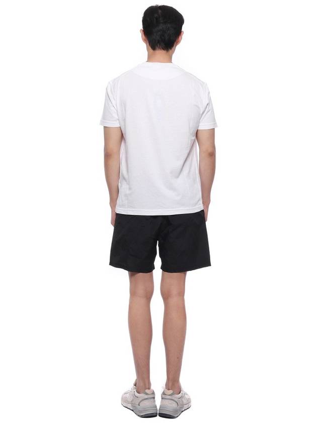 Pisato Effect Logo Patch Short Sleeve T-Shirt White - STONE ISLAND - BALAAN 6