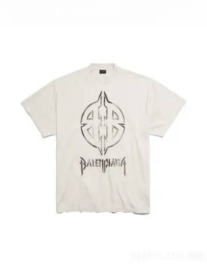 Metal BB Stencil Cotton Short Sleeve T-Shirt White - BALENCIAGA - BALAAN 2