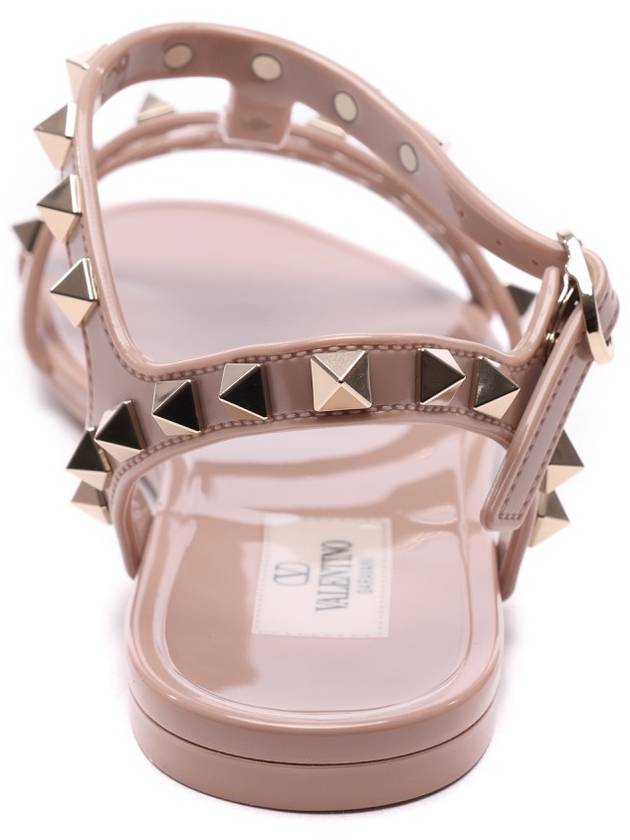 Women's Rockstud Flat Sandals Pink - VALENTINO - BALAAN 5