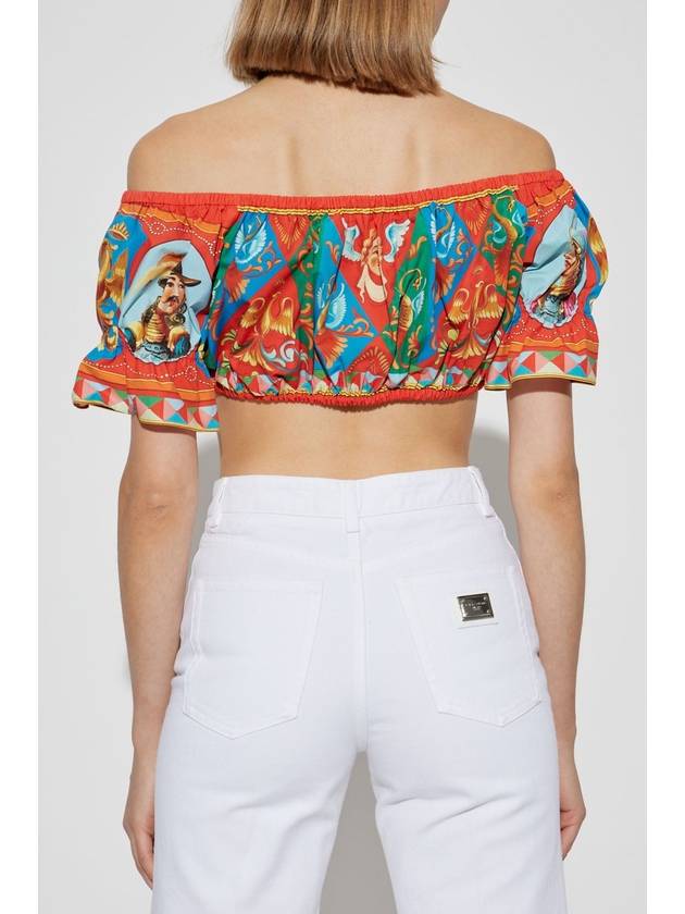 graphic print off-shoulder crop top F7U66TGDS11 - DOLCE&GABBANA - BALAAN 5