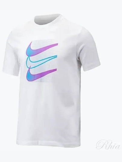 Men's Sportswear Swoosh 12MO Short Sleeve T-Shirt White - NIKE - BALAAN 2