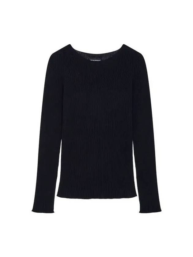 Women s Ribbed Easy Whole Garment Knit Black 271896 - EMPORIO ARMANI - BALAAN 1